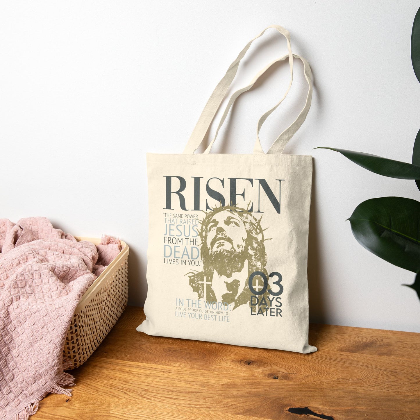 RISEN Bible Tote Bag